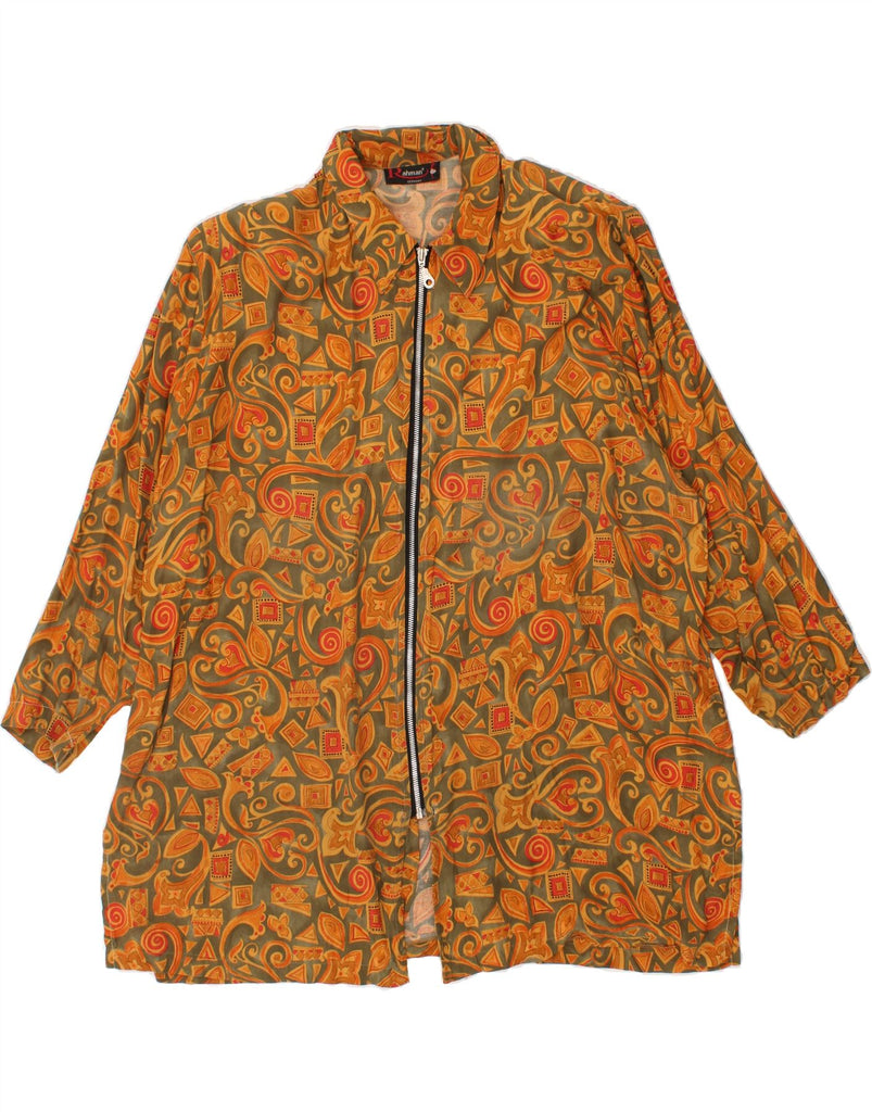 VINTAGE Womens Overcoat UK 22 3XL Orange Paisley Vintage Vintage and Second-Hand Vintage from Messina Hembry 