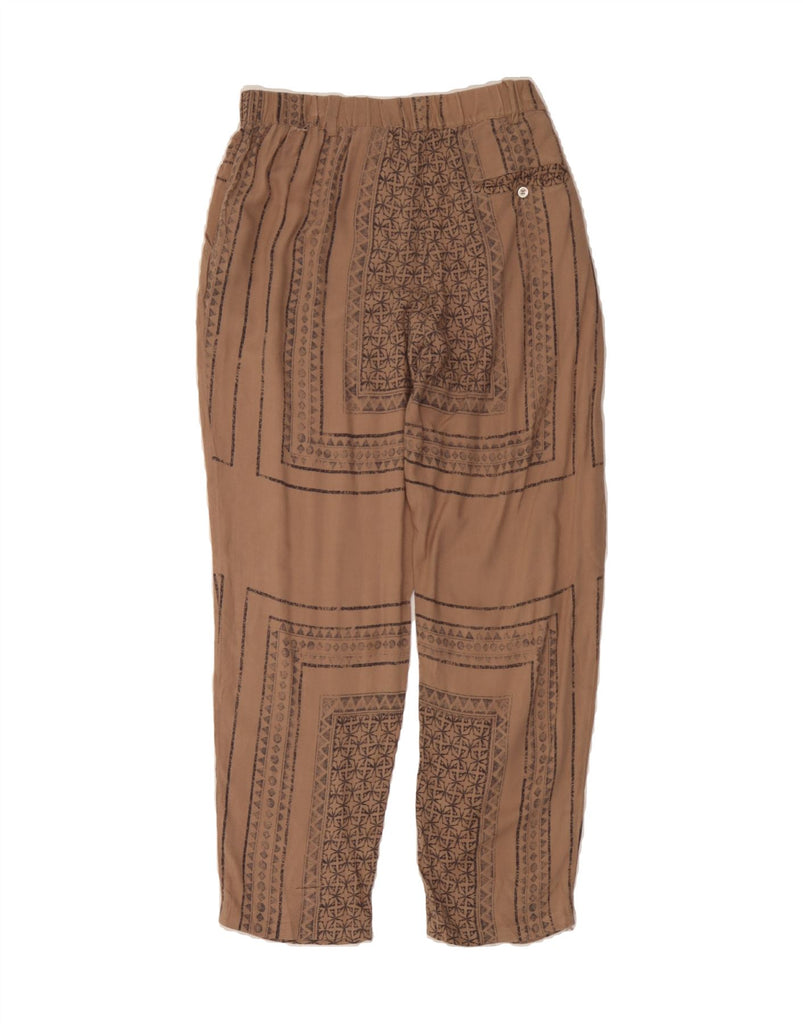 MASSIMO DUTTI Womens Cropped Trousers EU 42 Large W32 L26 Brown Geometric Vintage Massimo Dutti and Second-Hand Massimo Dutti from Messina Hembry 