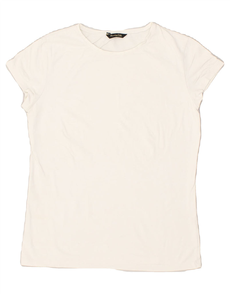 MASSIMO DUTTI Womens T-Shirt Top UK 12 Medium White | Vintage Massimo Dutti | Thrift | Second-Hand Massimo Dutti | Used Clothing | Messina Hembry 