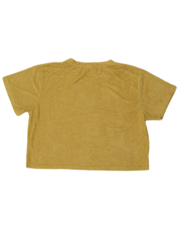 Rip Curl Womens Crop Velvet T-Shirt Top UK 18 XL Yellow
