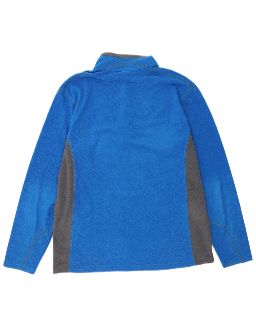 Columbia Mens Zip Neck Fleece Jumper Large Blue Colourblock Polyester