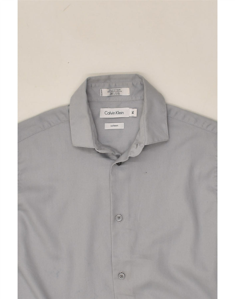 CALVIN KLEIN Boys Shirt 13-14 Years Grey Cotton | Vintage Calvin Klein | Thrift | Second-Hand Calvin Klein | Used Clothing | Messina Hembry 