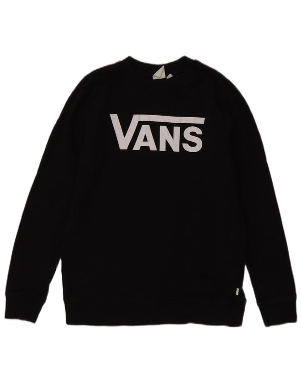Vans Womens Graphic Sweatshirt Jumper UK 10 Small Black Cotton