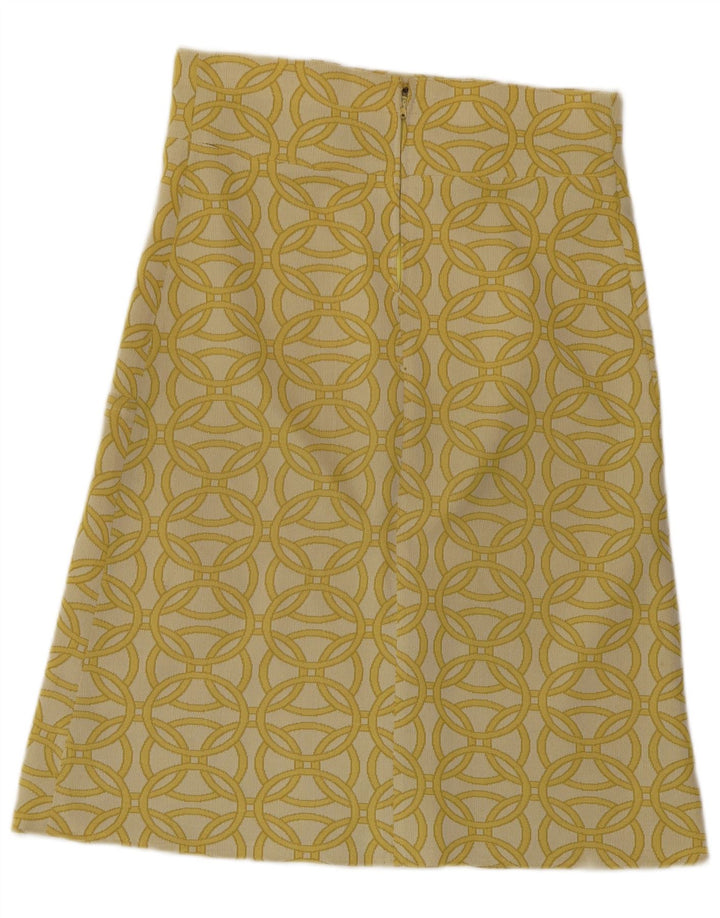 Vintage Womens A-Line Skirt W30 Medium  Yellow Geometric