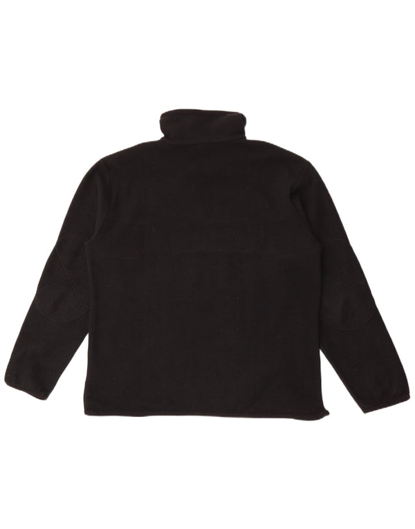 North Sails Mens Graphic Zip Neck Fleece Jumper Large Black Colourblock