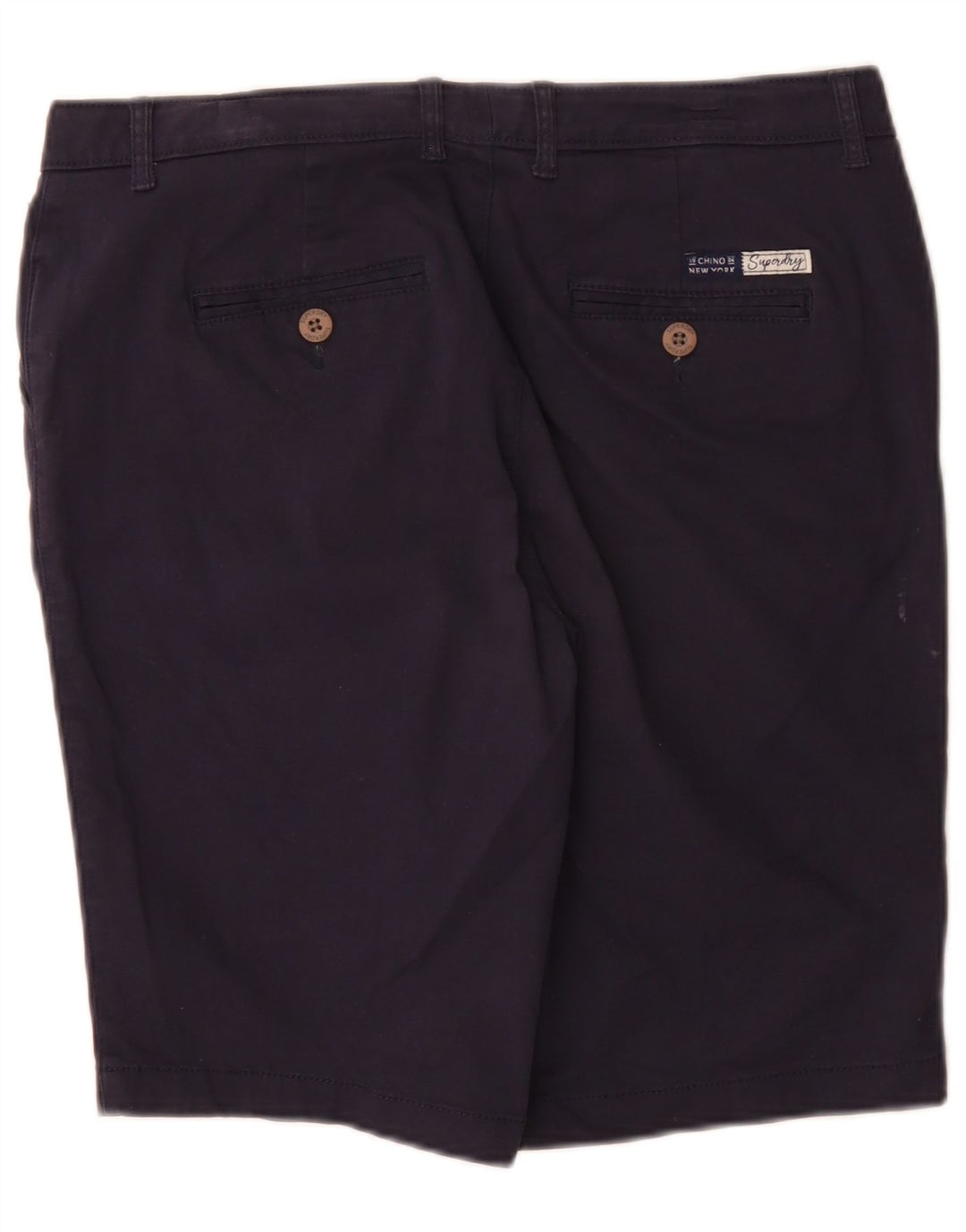 Superdry Womens Regular Chino Shorts UK 12 Medium W32 Navy Blue Cotton