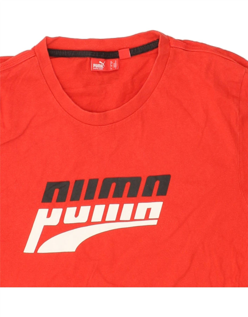 PUMA Mens Graphic T-Shirt Top Medium Red Cotton Vintage Puma and Second-Hand Puma from Messina Hembry 