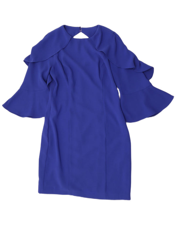 Coast Womens 3/4 Sleeve Sheath Dress UK 12 Medium Blue Polyester