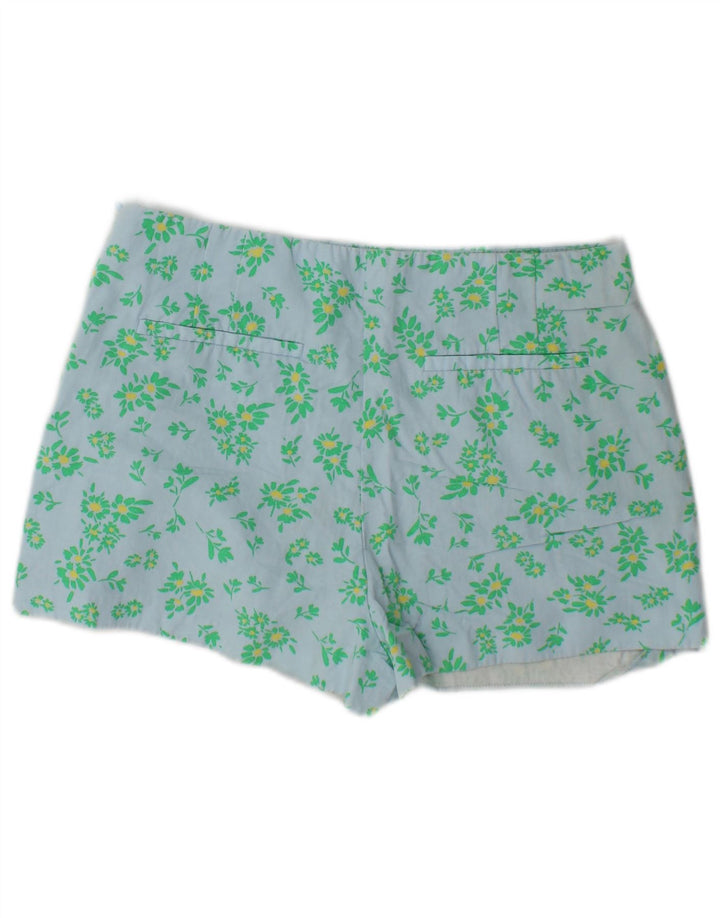 Zara Womens Hot Pants Large W30 Blue Floral Viscose