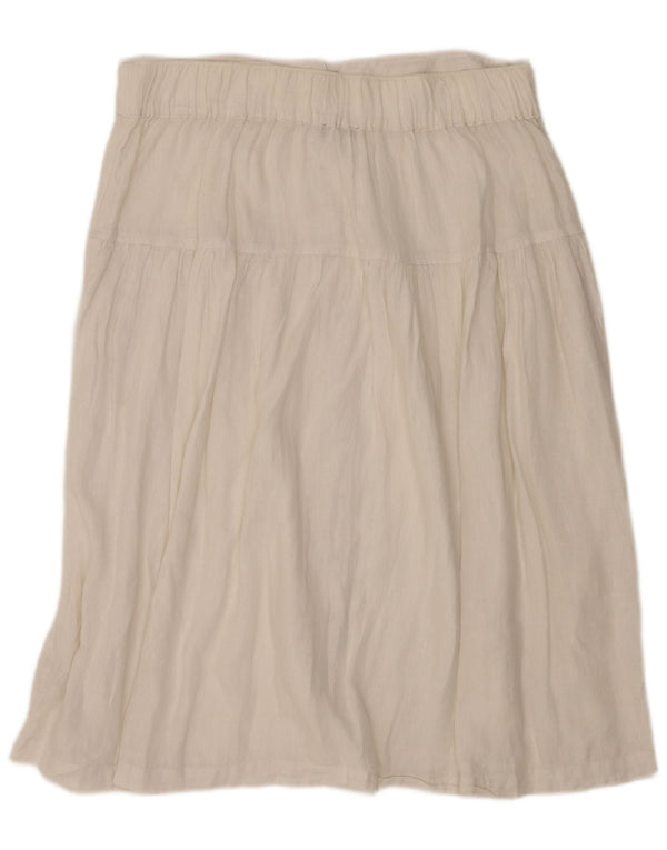 Marks & Spencer Womens A-Line Skirt UK 16 Large W36  White Linen