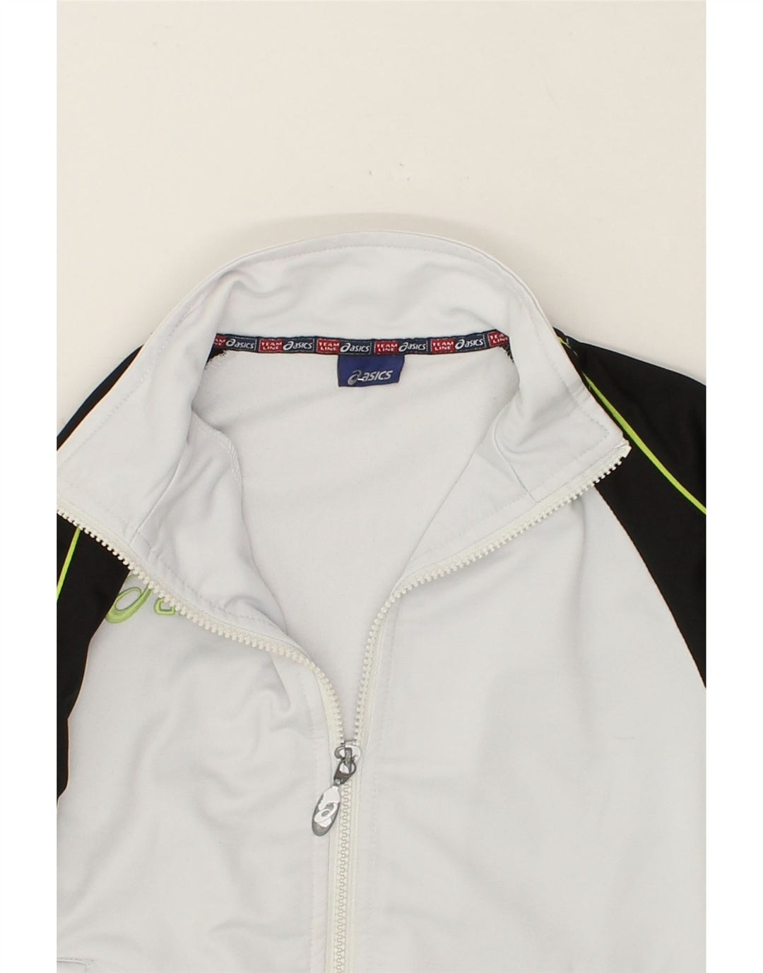 ASICS Boys Graphic Tracksuit Top Jacket 10-11 Years White Colourblock Vintage Asics and Second-Hand Asics from Messina Hembry 