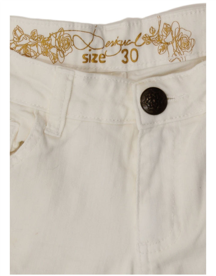 Desigual Womens Tapered Jeans W30 L27 White Cotton