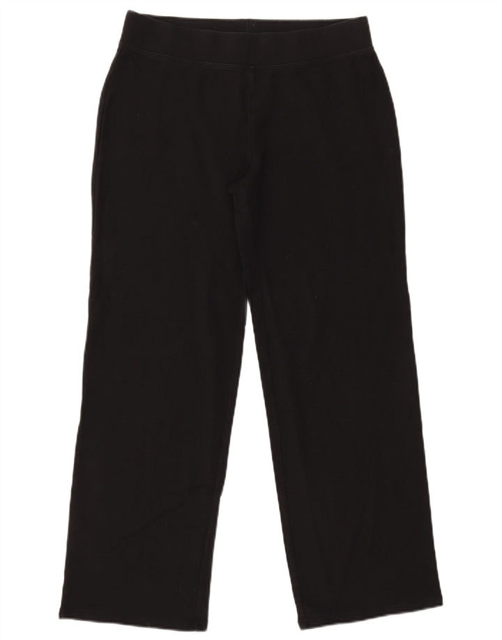 Marks & Spencer Womens Tracksuit Trousers UK 12 Medium Black Cotton