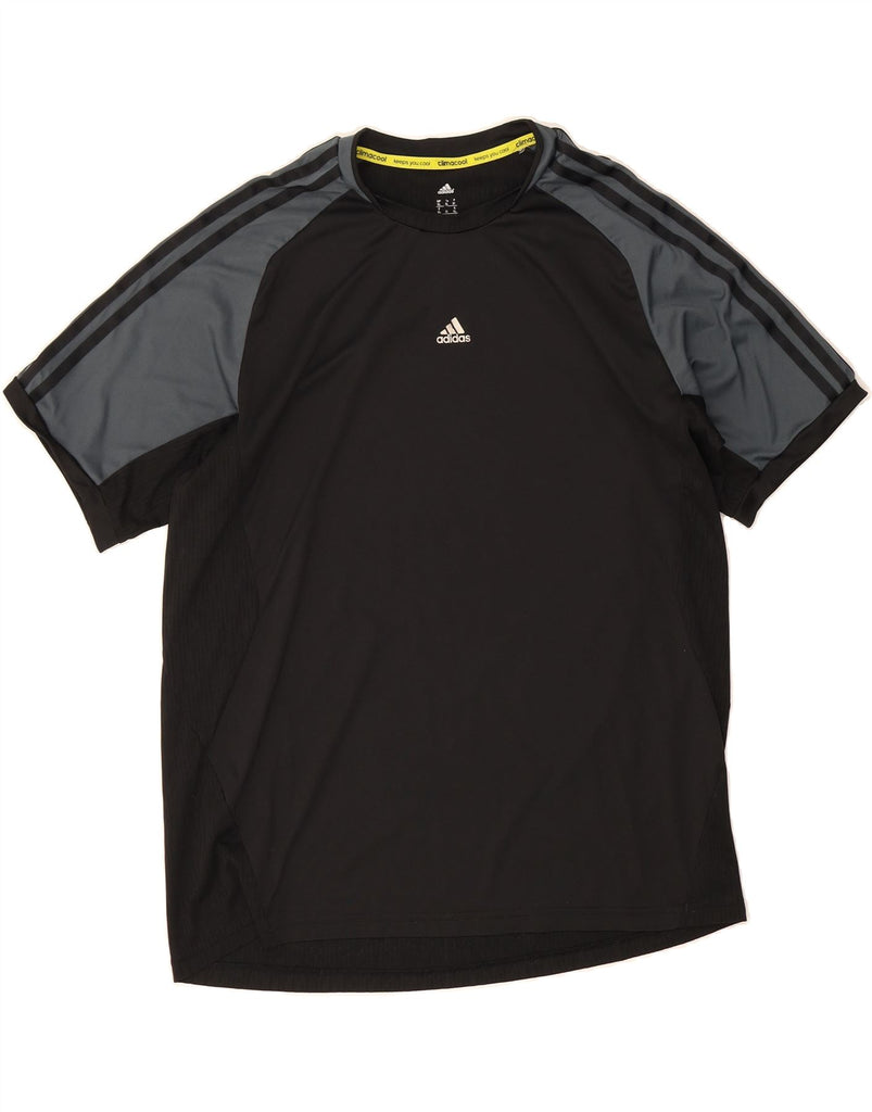 ADIDAS Mens Climacool T-Shirt Top XL Black Colourblock Vintage Adidas and Second-Hand Adidas from Messina Hembry 
