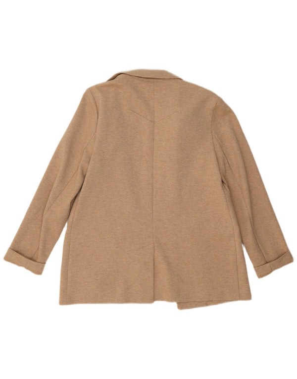 Topshop Womens Open Blazer Jacket UK 10 Small Beige Polyester