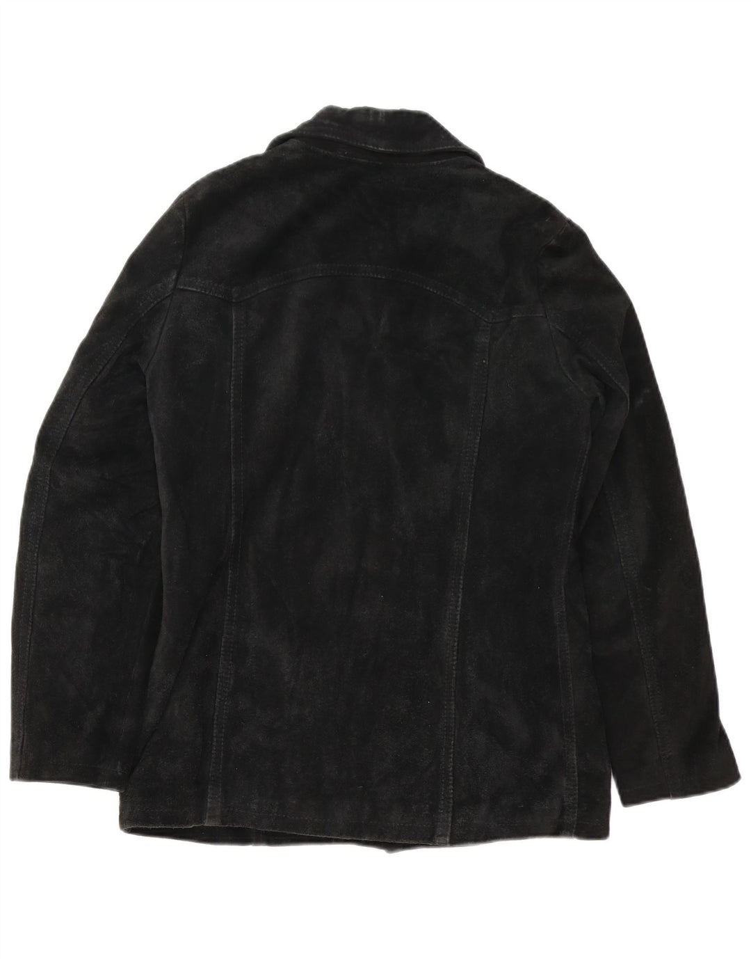 VINTAGE Womens Suede Jacket UK 12 Medium Black
