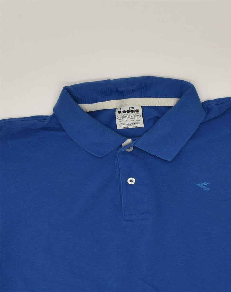 DIADORA Mens Polo Shirt 2XL Blue Cotton | Vintage Diadora | Thrift | Second-Hand Diadora | Used Clothing | Messina Hembry 