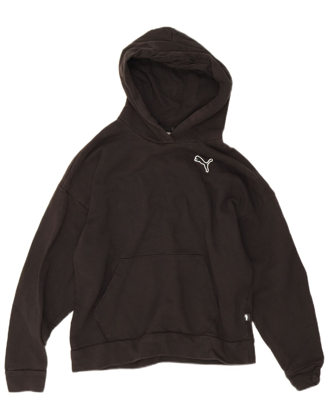 Puma Womens Hoodie Jumper UK 14 Medium Black Cotton