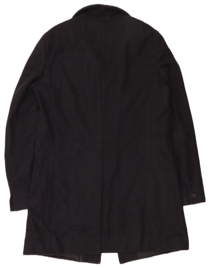 ALL SAINTS Mens Overcoat UK 40 Large Black Wool