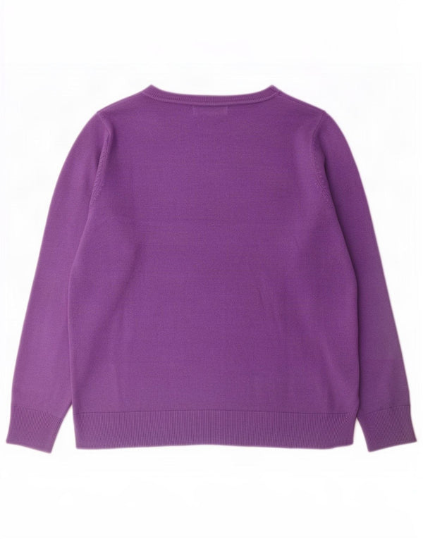 Marks & Spencer Womens Boat Neck Jumper Sweater UK 12 Medium Purple Acrylic