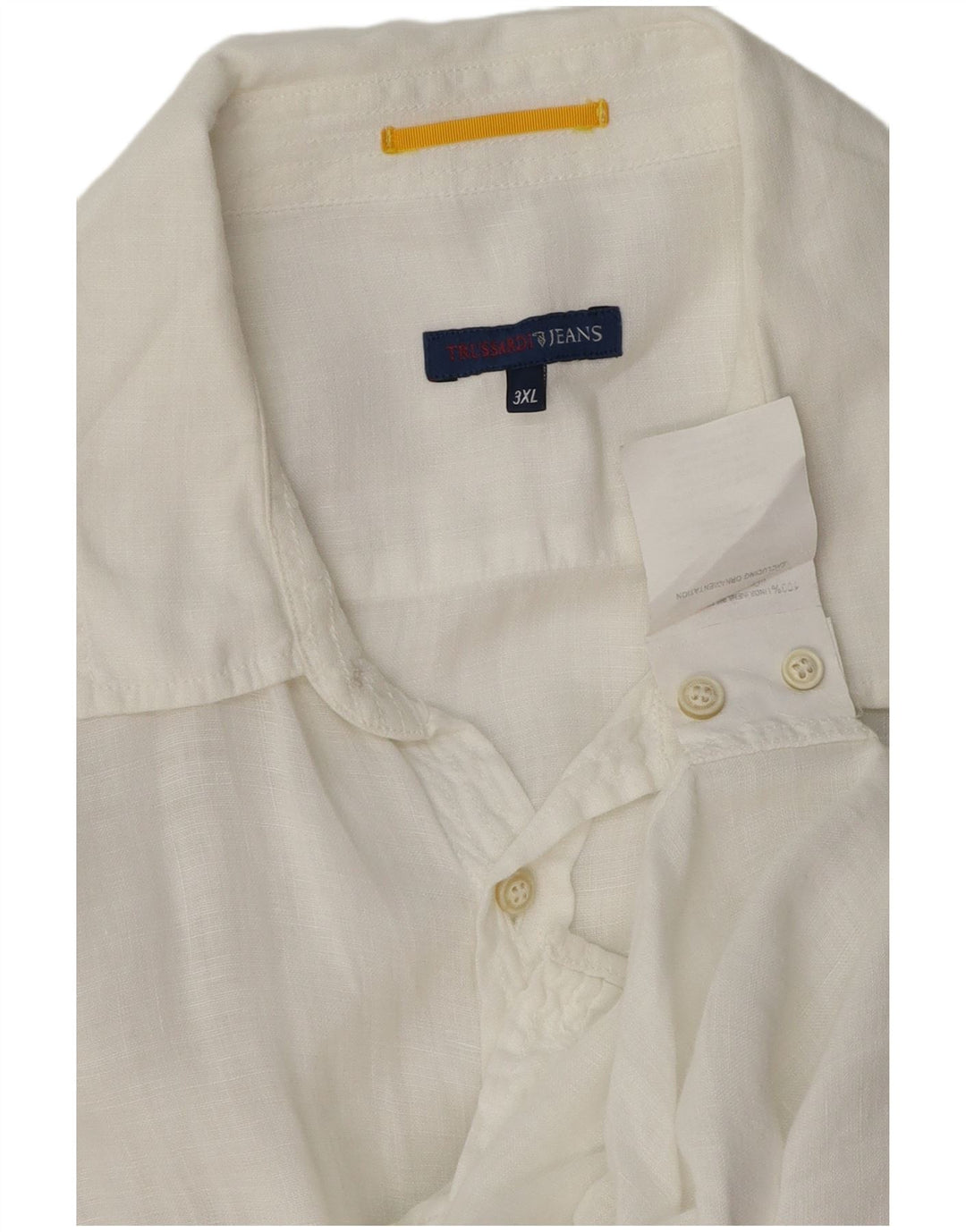 Trussardi Jeans Mens Shirt 3XL White Linen