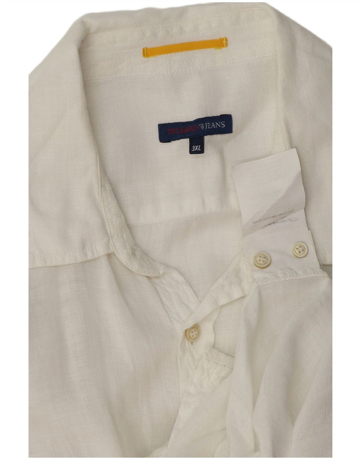Trussardi Jeans Mens Shirt 3XL White Linen