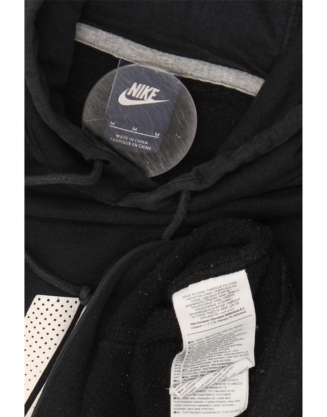NIKE Mens Graphic Hoodie Jumper Medium Black Cotton Vintage Nike and Second-Hand Nike from Messina Hembry 