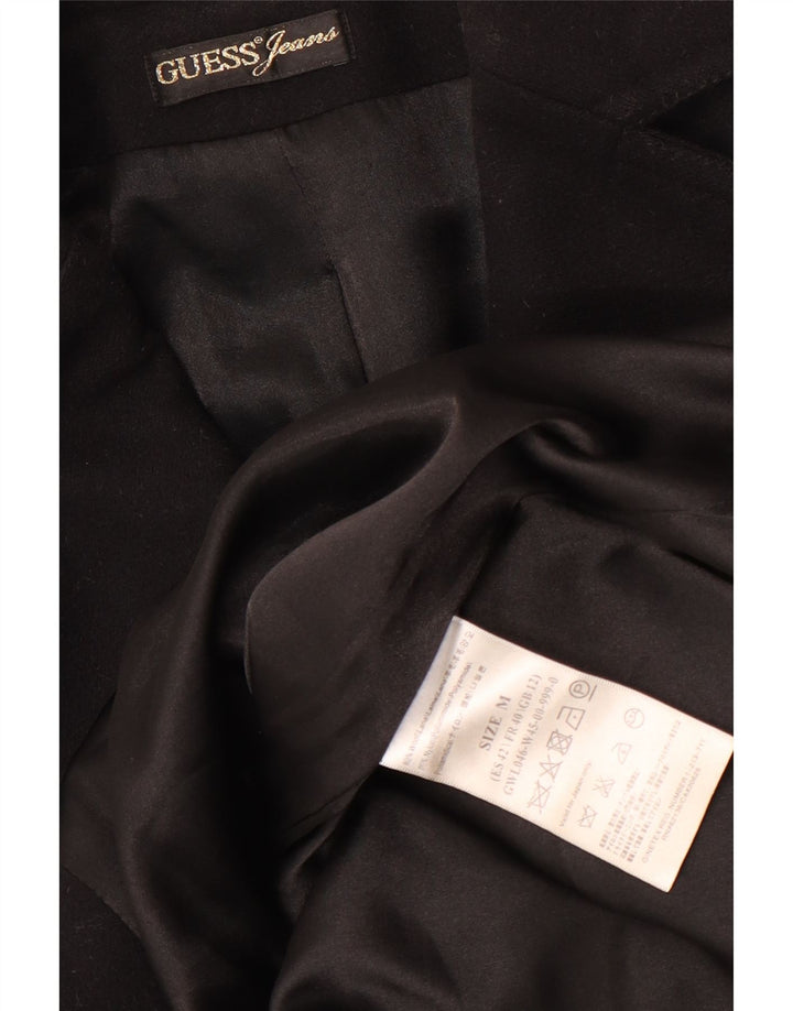 Guess Womens Overcoat UK 12 Medium Black Wool
