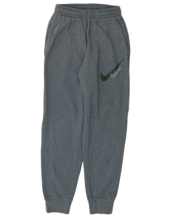 Nike Womens Tracksuit Trousers Joggers UK 8 Small Blue Cotton