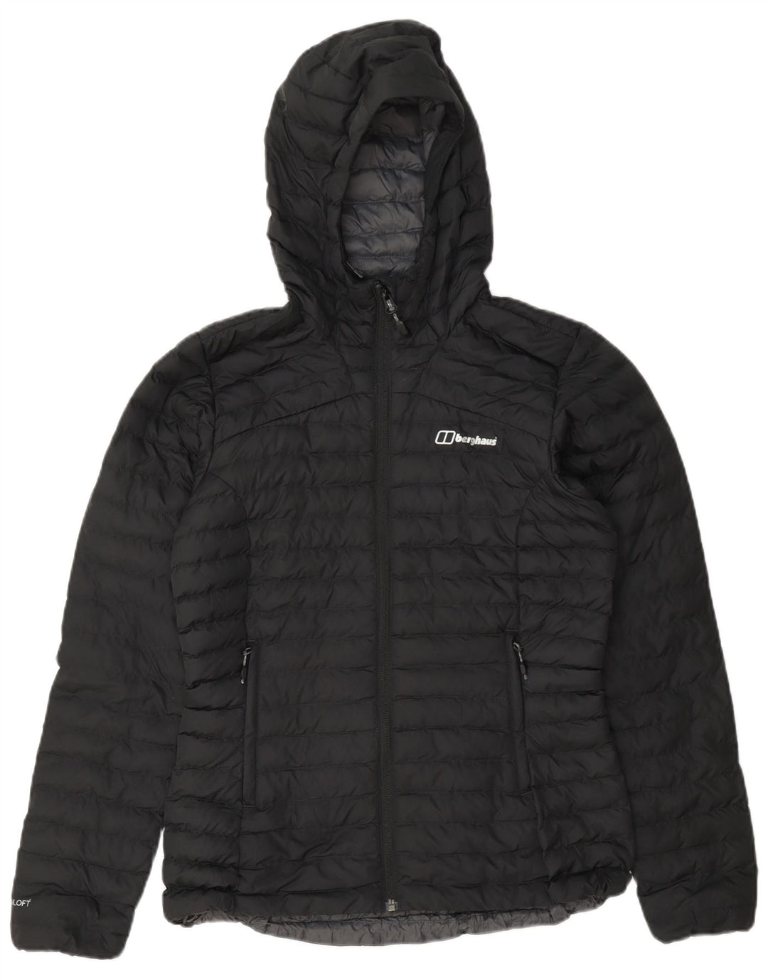 Berghaus Womens Hooded Padded Jacket UK 8 Small Navy Blue Polyester
