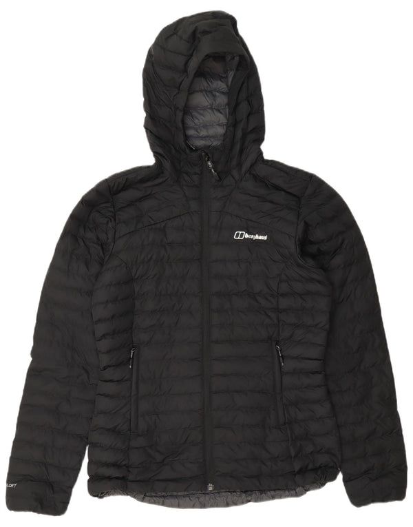 Berghaus Womens Hooded Padded Jacket UK 8 Small Navy Blue Polyester