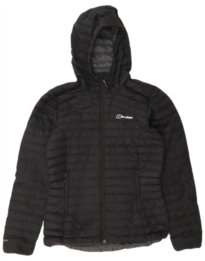 Berghaus Womens Hooded Padded Jacket UK 8 Small Navy Blue Polyester