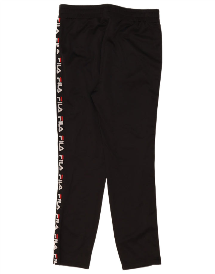 Fila Mens Graphic Tracksuit Trousers Small Black Polyester