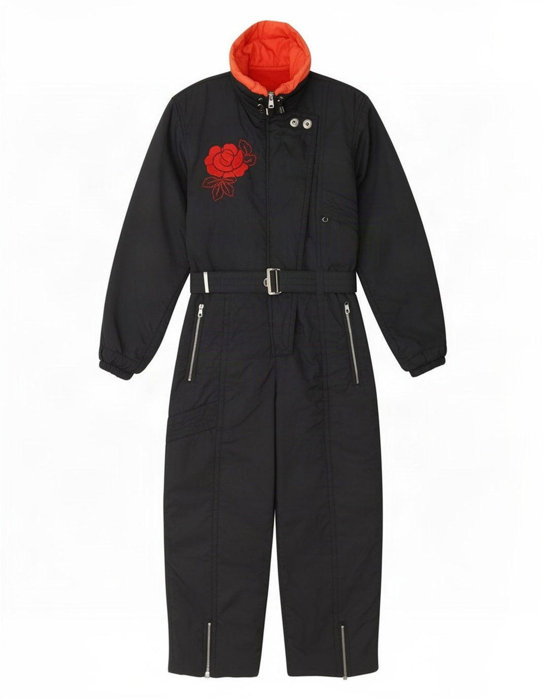 Belfe Womens Graphic Ski Jumpsuit UK 14 Medium Navy Blue Nylon