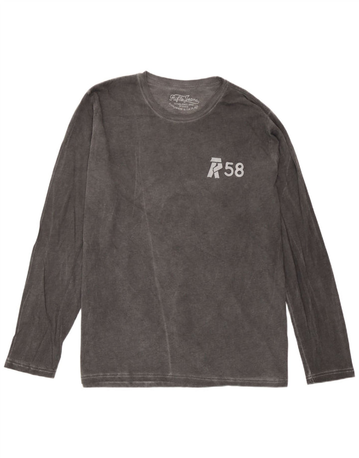 Rifle Mens Top Long Sleeve Large Grey Cotton