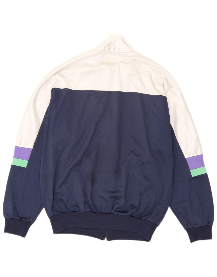 Asics Mens Graphic Tracksuit Top Jacket IT 46 Small Navy Blue Colourblock