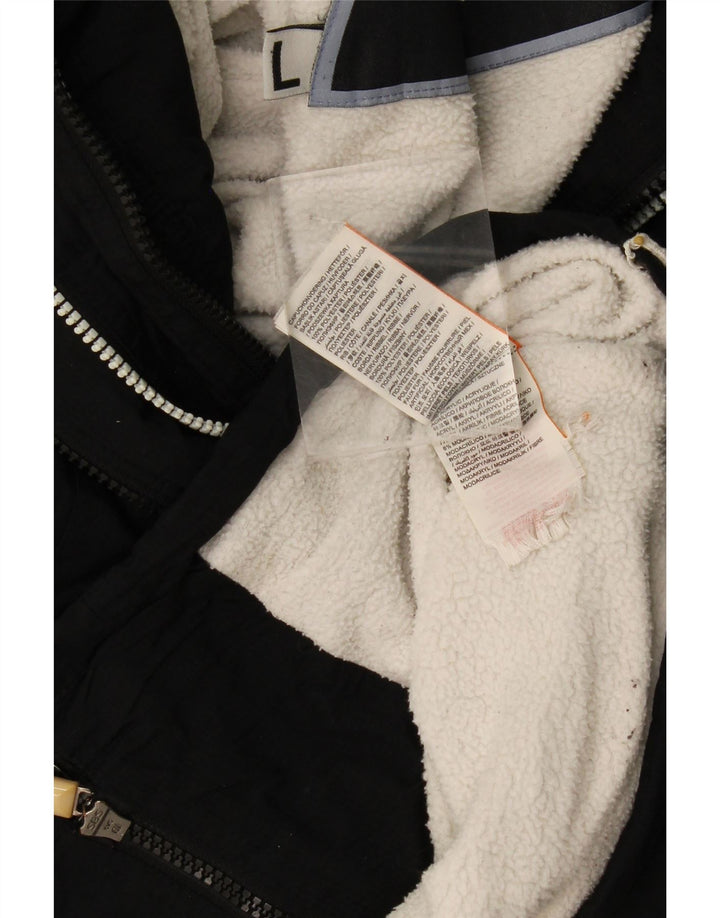 Superdry Womens Hooded Windbreaker Jacket UK 16 Large Black Polyester