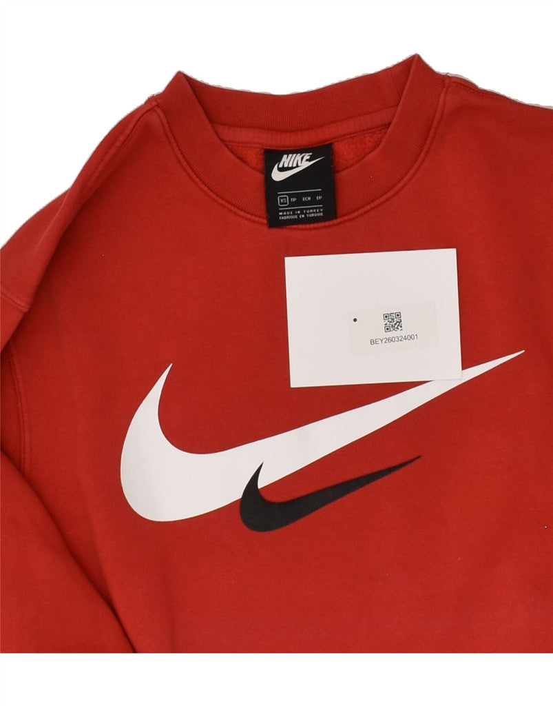 NIKE Mens Graphic Sweatshirt Jumper XS Red Cotton | Vintage Nike | Thrift | Second-Hand Nike | Used Clothing | Messina Hembry 