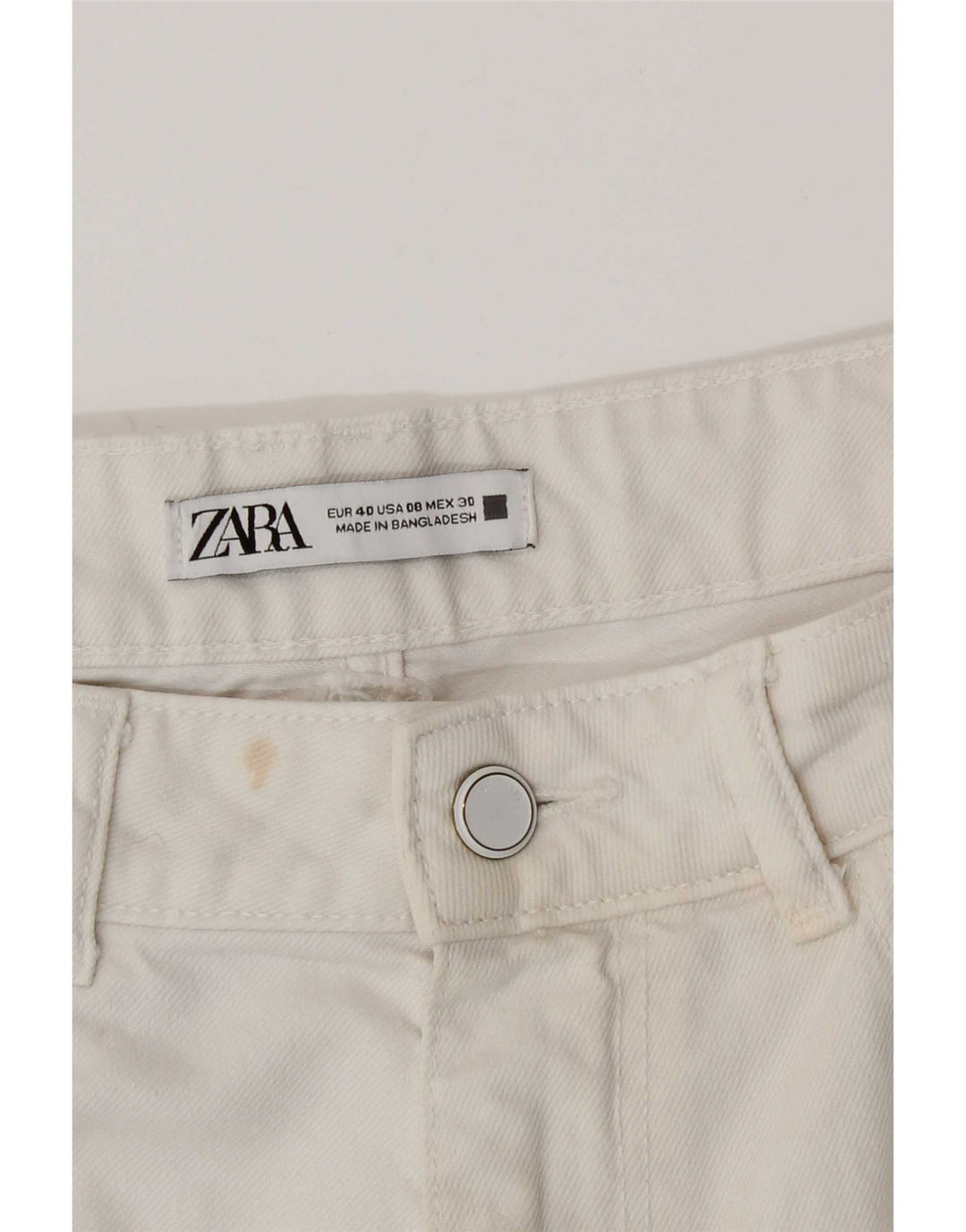 Zara Womens High Rise Wide Leg Jeans EU 40 Medium W30 L29 White