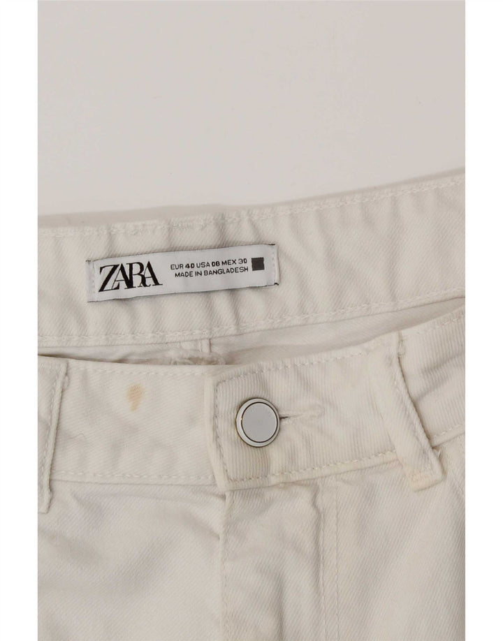Zara Womens High Rise Wide Leg Jeans EU 40 Medium W30 L29 White