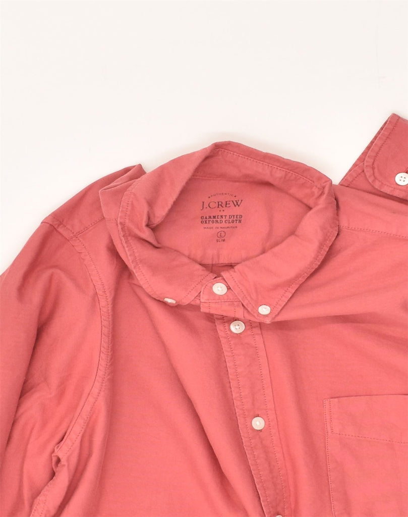 J. CREW Mens Slim Shirt Large Pink Cotton | Vintage J. Crew | Thrift | Second-Hand J. Crew | Used Clothing | Messina Hembry 