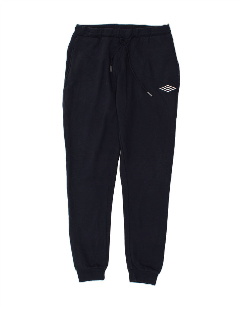 UMBRO Womens Tracksuit Trousers Joggers UK 14 Large Navy Blue Cotton | Vintage Umbro | Thrift | Second-Hand Umbro | Used Clothing | Messina Hembry 