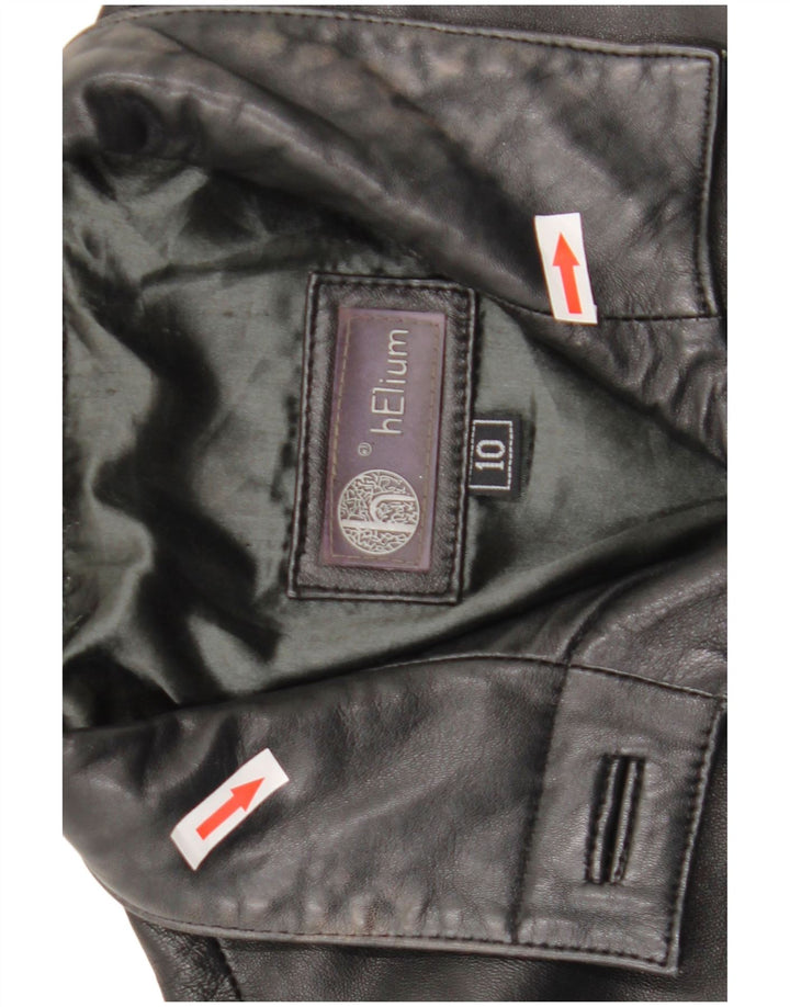Helium Womens Leather Coat UK 10 Small Black