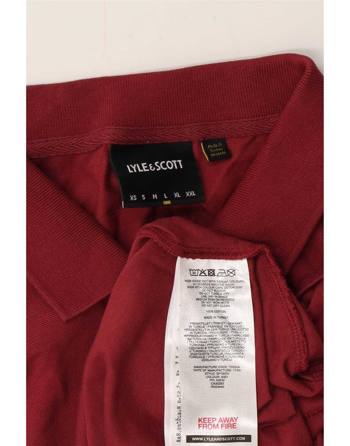 Lyle & Scott Mens Polo Shirt Large Maroon Cotton