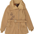 DESIGUAL Womens Rainbow Overcoat EU 40 Medium Beige Floral Butterfly Vintage Desigual and Second-Hand Desigual from Messina Hembry 