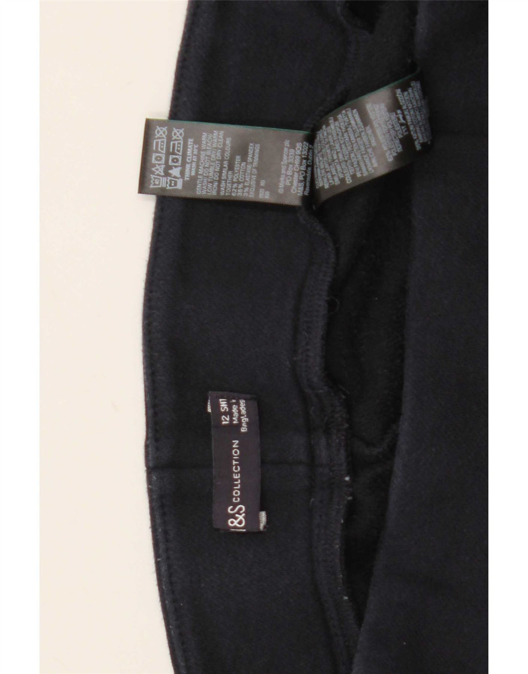 Marks & Spencer Womens Leggings UK 12 Medium Navy Blue Polyester