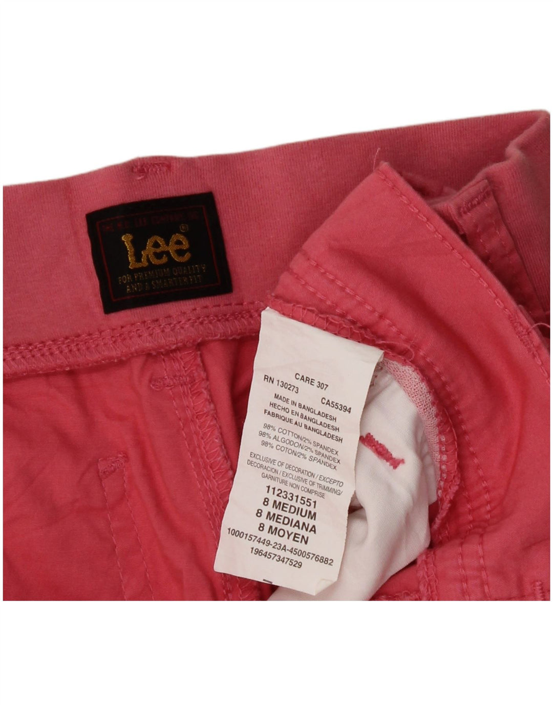 Lee Womens Cargo Shorts US 8 Medium W28  Pink Cotton