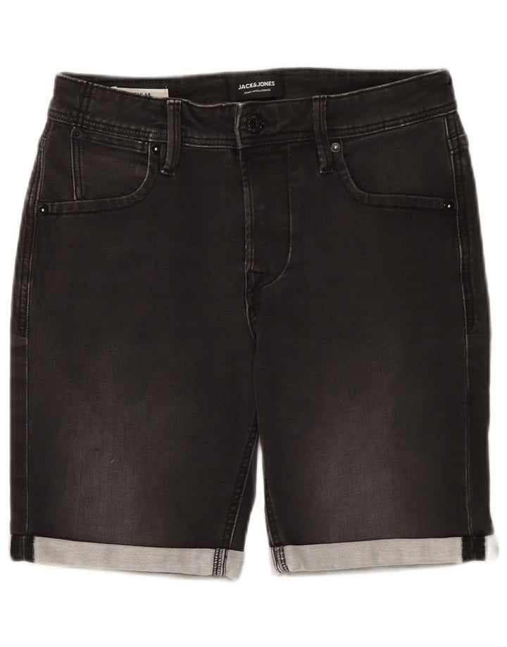Jack & Jones Mens Regular Denim Shorts XS W28 Grey Cotton