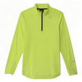 Nike Mens Dri Fit Zip Neck Top Long Sleeve Small Yellow Polyester