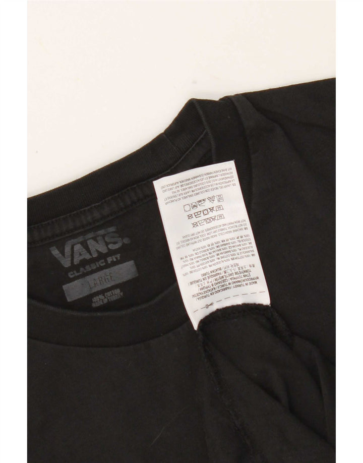 Vans Mens Classic Fit Top Long Sleeve Large Black Cotton